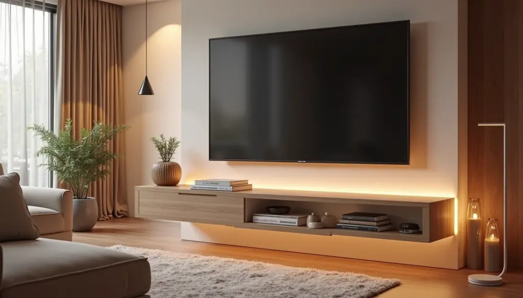 Decoração de sala com rack suspenso: 7 ideias que transformam seu espaço!