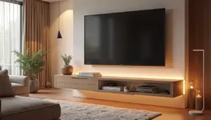 Decoração de sala com rack suspenso: 7 ideias que transformam seu espaço!