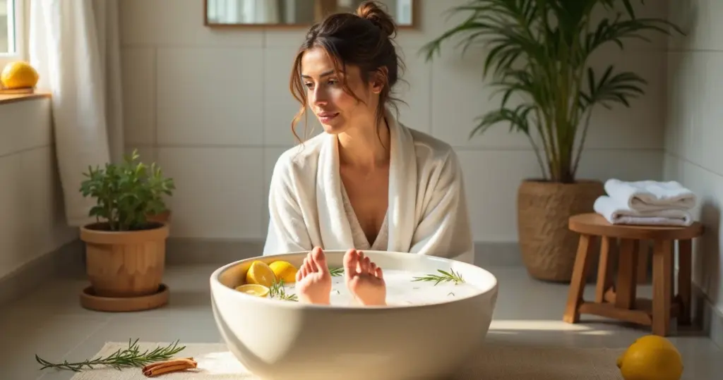 15 Ideias Criativas de Escalda-Pés para Relaxar com Ingredientes da Cozinha