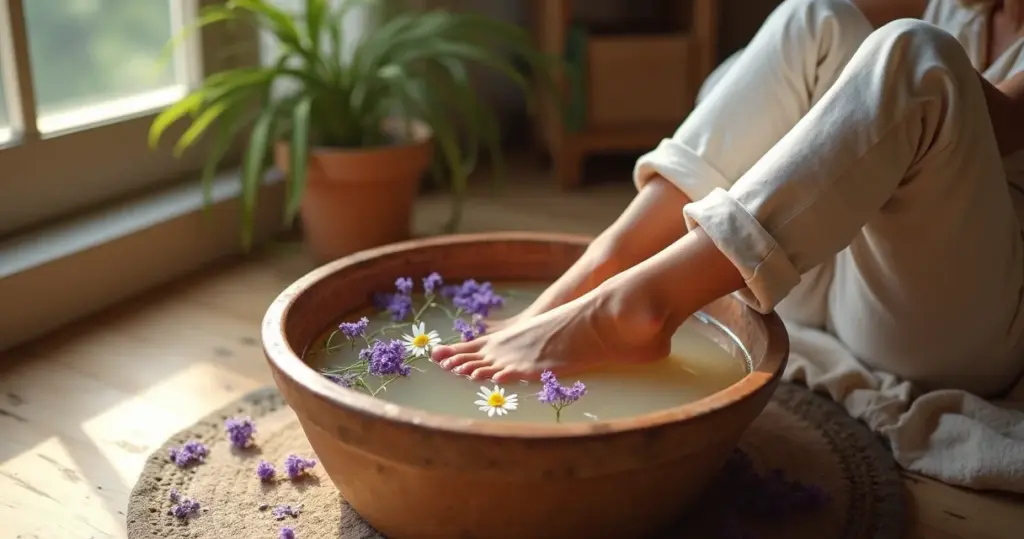 Como fazer escalda pés com lavanda e camomila para dormir melhor hoje Como fazer escalda pés com lavanda e camomila para dormir melhor hoje