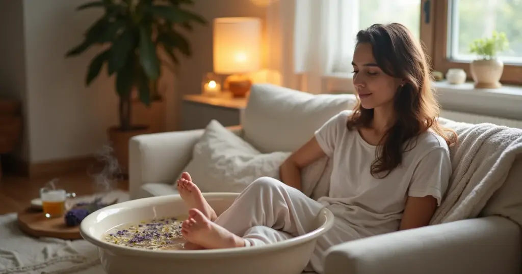 Como fazer escalda pés com lavanda e camomila para dormir melhor hoje