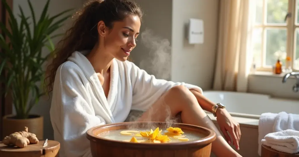 Como fazer escalda pes para dor muscular com gengibre: alívio em 20 minutos