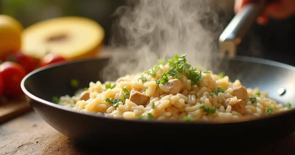 Como se faz risoto de frango cremoso em 45 minutos
