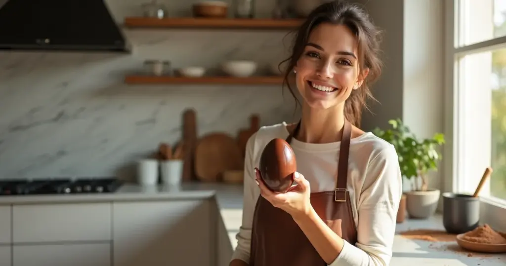 Ovo de Páscoa fácil: casca brilhante sem temperar chocolate