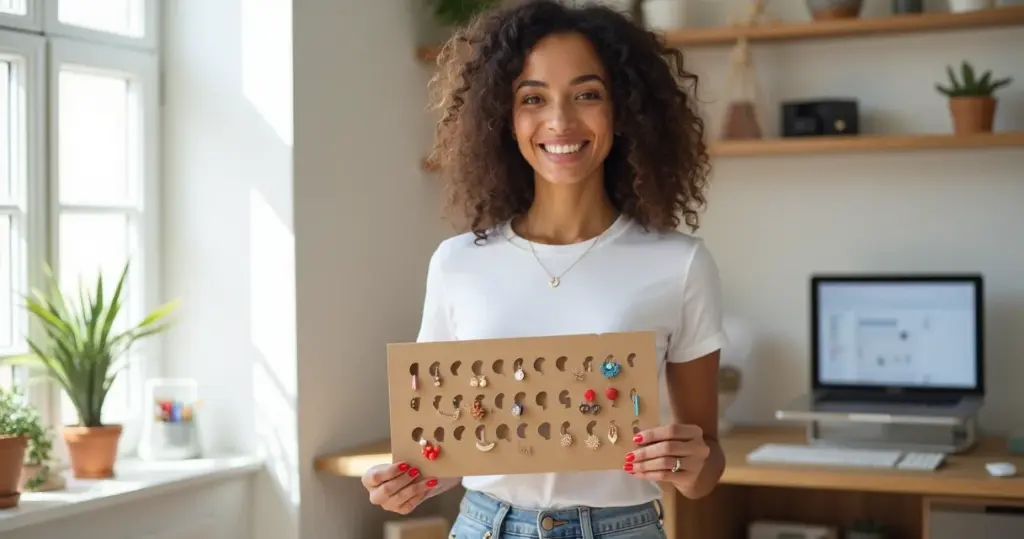 Porta brincos de papelão: organize suas joias em 15 min sem gastar nada Porta brincos de papelão: organize suas joias em 15 min sem gastar nada