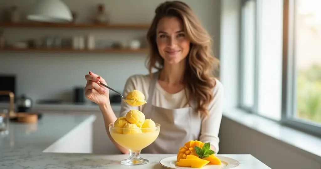 Sorvete de Manga Cremoso Caseiro: Textura Profissional em 30 Minutos