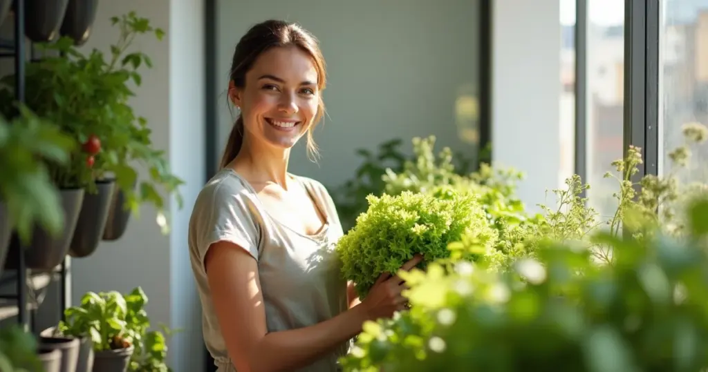 Uma horta caseira: colha orgânicos frescos no seu apartamento