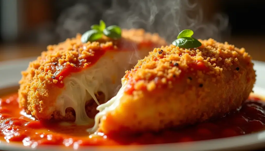 Como se faz parmegiana de frango crocante com empanamento duplo em 30 min